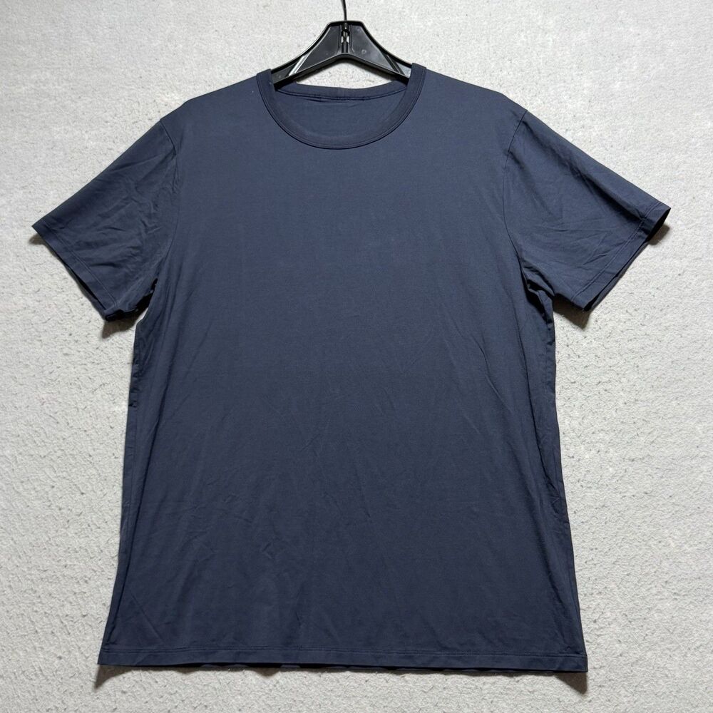 Lululemon T-Shirt Mens M Heather Blue Crew Neck Short Sleeve Running Performance
